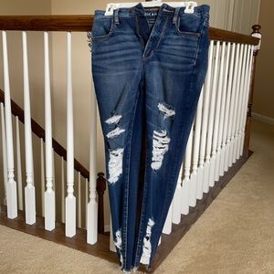 American eagle super stretch dark denim jeans